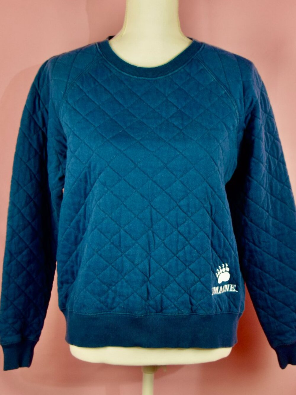 Boxercraft University of Maine Quilted Navy Crewneck Sweatshirt | Size M